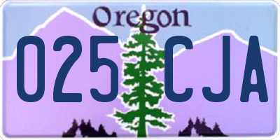 OR license plate 025CJA
