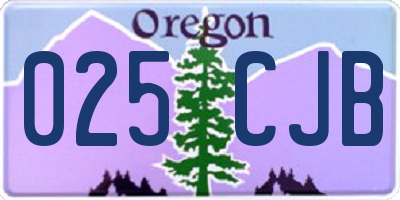 OR license plate 025CJB