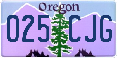 OR license plate 025CJG