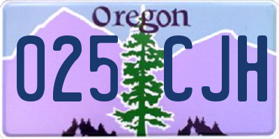 OR license plate 025CJH