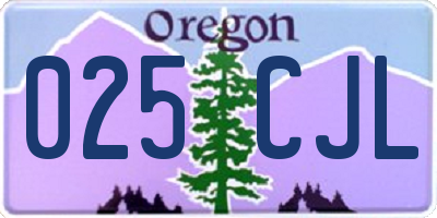 OR license plate 025CJL
