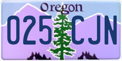 OR license plate 025CJN