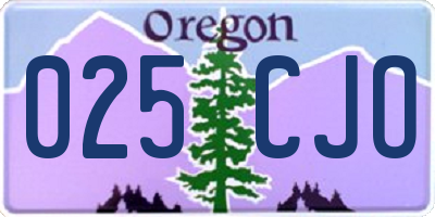 OR license plate 025CJO
