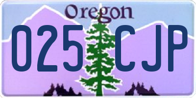 OR license plate 025CJP