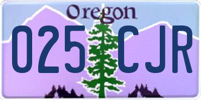 OR license plate 025CJR