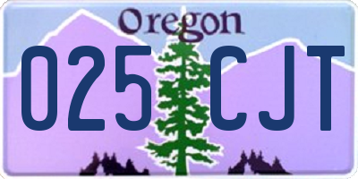 OR license plate 025CJT