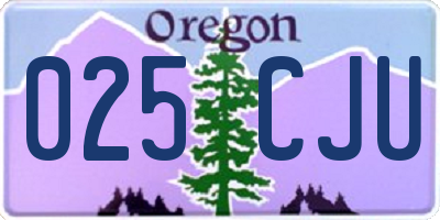 OR license plate 025CJU