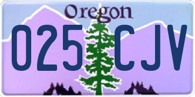 OR license plate 025CJV