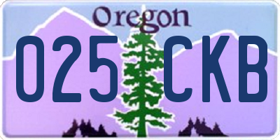 OR license plate 025CKB