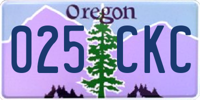 OR license plate 025CKC