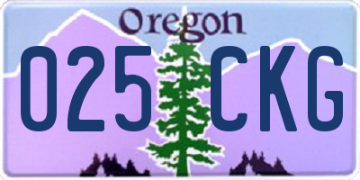 OR license plate 025CKG
