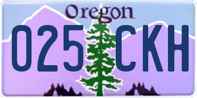 OR license plate 025CKH
