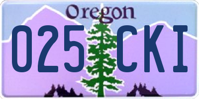 OR license plate 025CKI