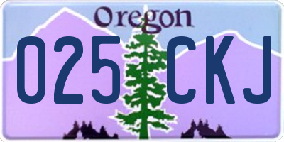 OR license plate 025CKJ
