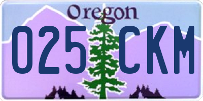 OR license plate 025CKM