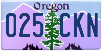 OR license plate 025CKN