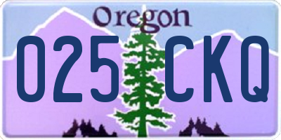OR license plate 025CKQ