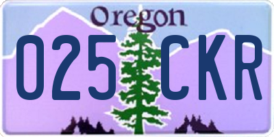 OR license plate 025CKR