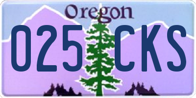 OR license plate 025CKS