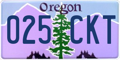 OR license plate 025CKT