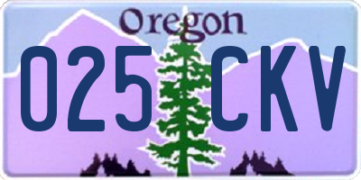 OR license plate 025CKV
