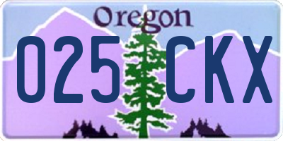 OR license plate 025CKX