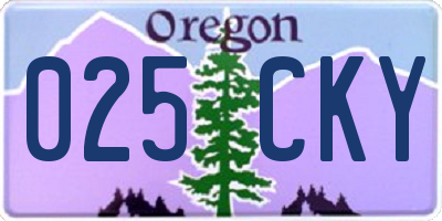 OR license plate 025CKY