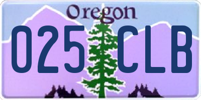 OR license plate 025CLB