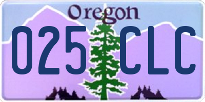 OR license plate 025CLC