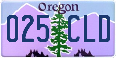 OR license plate 025CLD