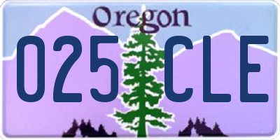 OR license plate 025CLE