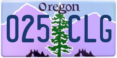 OR license plate 025CLG