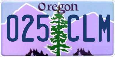 OR license plate 025CLM