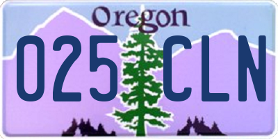 OR license plate 025CLN