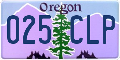 OR license plate 025CLP