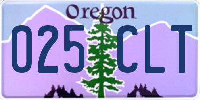 OR license plate 025CLT