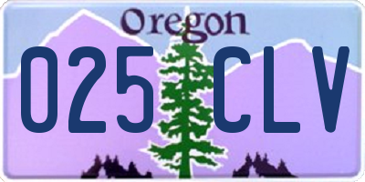 OR license plate 025CLV