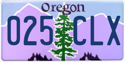 OR license plate 025CLX