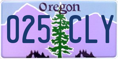 OR license plate 025CLY