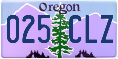 OR license plate 025CLZ