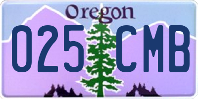 OR license plate 025CMB