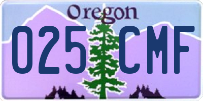 OR license plate 025CMF