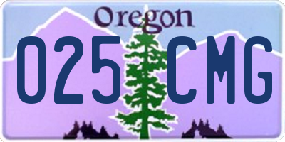 OR license plate 025CMG