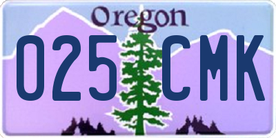OR license plate 025CMK