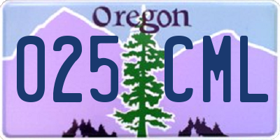 OR license plate 025CML