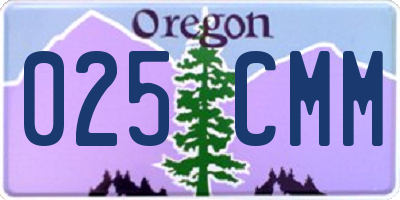 OR license plate 025CMM