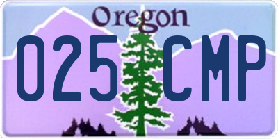 OR license plate 025CMP