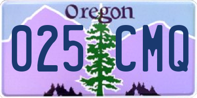 OR license plate 025CMQ