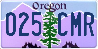 OR license plate 025CMR