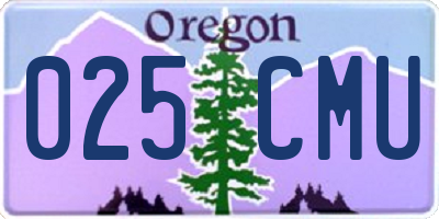 OR license plate 025CMU